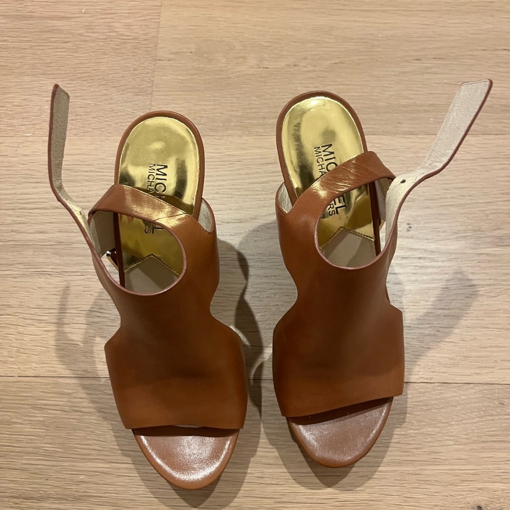 Michael Kors Brown Block Heel Slingback